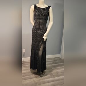CACHE VTG MAXY Elegant SEXY Black Evening Dress Size S